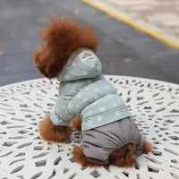 HKM-3212861 Cartoon Style Cotton Four-Legged Clothing for Pets in Green, Pink, and Khaki ¨C Sizes XS to XL