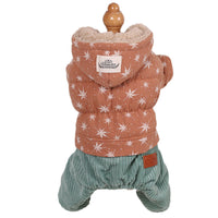 HKM-3212861 Cartoon Style Cotton Four-Legged Clothing for Pets in Green, Pink, and Khaki ¨C Sizes XS to XL