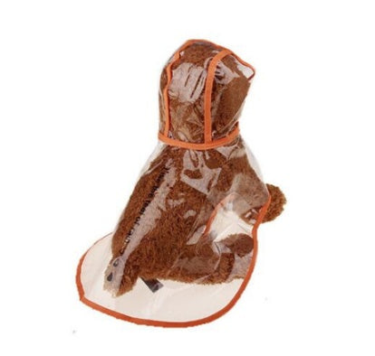 HKM-3213885 Transparent Waterproof Dog Raincoat - Adjustable PVC Hoody for Small to XL Pets