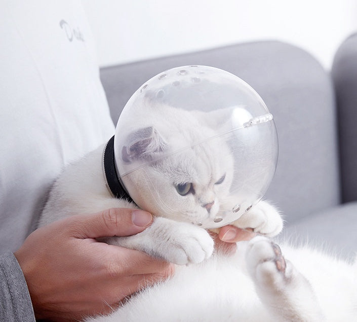 HKM-3214269 Safe and Breathable Cat Headgear for Pets, Neck Circumference 17.5cm-23.5cm