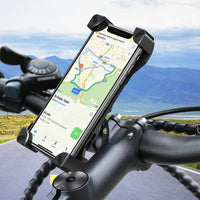 HKM-321427 Bicycle and Motorcycle Phone Holder for Cellphones, Compatible with iPhone and Samsung, Handlebar Clip Stand, GPS Mount Bracket