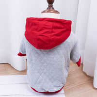 HKM-3214653 Light Gray Double-Padded Hoodie Cardigan for Pugs and Fat Dogs, Cotton Material, Sizes S-XXL