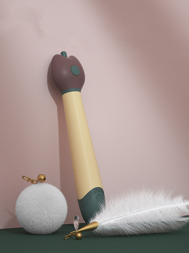 HKM-3217085 Feather Cat Toy with Plush Ball and Sturdy Stick for Playful Kittens