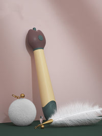 HKM-3217085 Feather Cat Toy with Plush Ball and Sturdy Stick for Playful Kittens