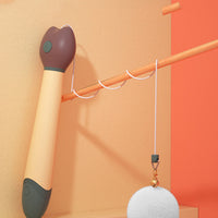 HKM-3217085 Feather Cat Toy with Plush Ball and Sturdy Stick for Playful Kittens