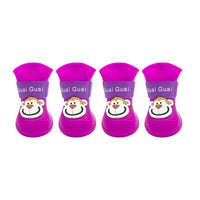 HKM-3218877 Cartoon Waterproof Non-Slip Silicone Pet Boots for Summer - Set of 4