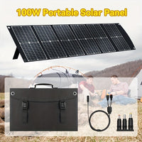 HKM-321939 100W Portable Foldable Solar Panel with USB-C PD3.0, USB-A QC3.0, and DC 20V Output for Camping and Outdoor Activities