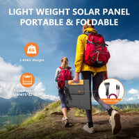 HKM-321939 100W Portable Foldable Solar Panel with USB-C PD3.0, USB-A QC3.0, and DC 20V Output for Camping and Outdoor Activities