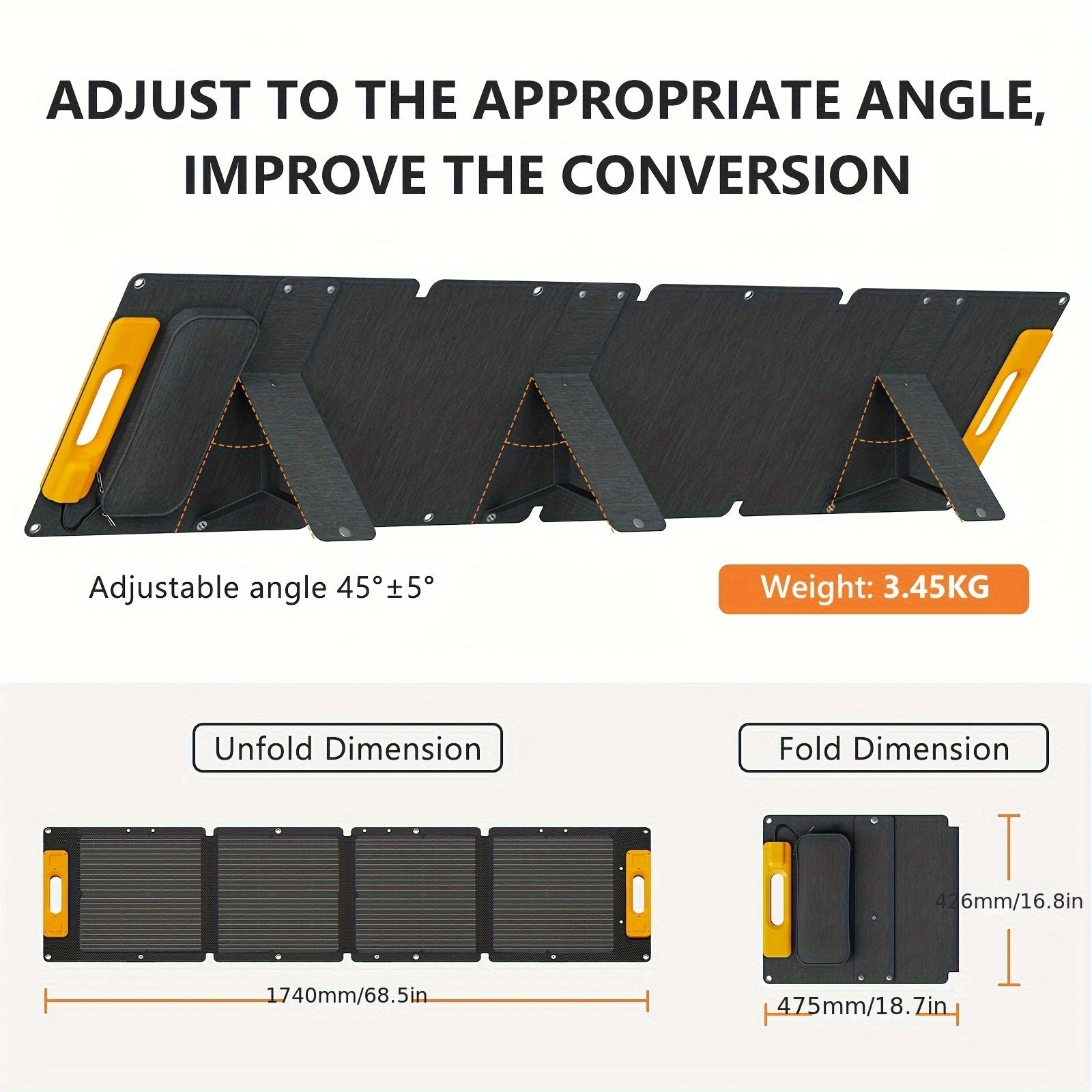 HKM-321939 100W Portable Foldable Solar Panel with USB-C PD3.0, USB-A QC3.0, and DC 20V Output for Camping and Outdoor Activities