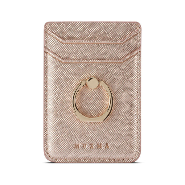 HKM-321939 Wallet-Style ID Card Holder with Phone Ring and Credit Card Storage, Durable PC Material, Easy to Clean