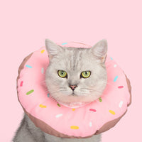 HKM-3219645 Cat Headgear Waterproof Soft Cloth Elizabethan Collar for Anti-Licking & Biting - Multiple Donut Designs