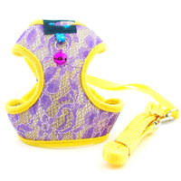 HKM-3221309 Fashionable Lace Mesh Pet Traction Rope in Blue, Purple, and Rose - Available in Multiple Sizes