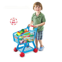 HKM-322131 Kids Supermarket Pretend Play Shopping Cart Toy Set for Learning and Imaginative Play