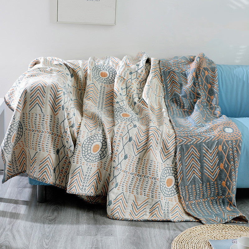 HKM-322195 Bohemian Cotton Jacquard Sofa Cover Blanket for All Seasons