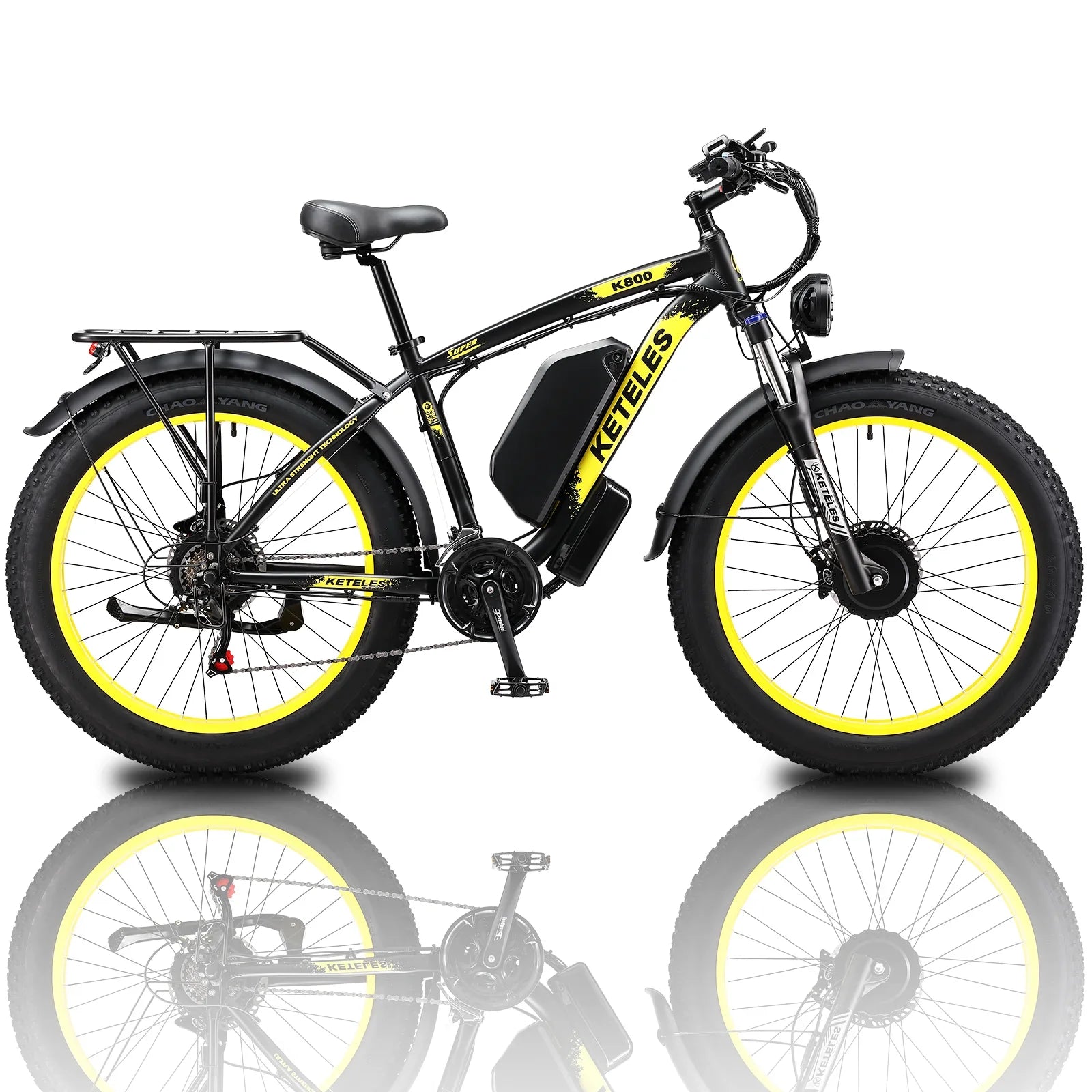 HKM-322195 K800 Full Suspension Electric Bicycle with Dual Motors and 26-inch Fat Tires