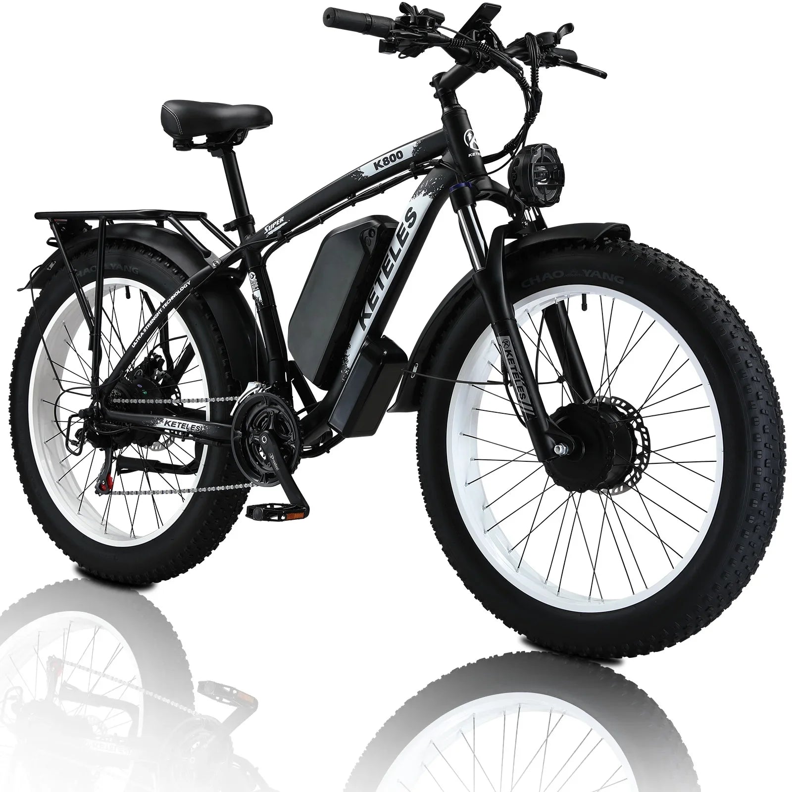 HKM-322195 K800 Full Suspension Electric Bicycle with Dual Motors and 26-inch Fat Tires