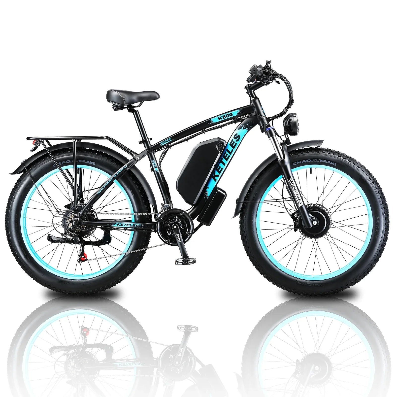 HKM-322195 K800 Full Suspension Electric Bicycle with Dual Motors and 26-inch Fat Tires