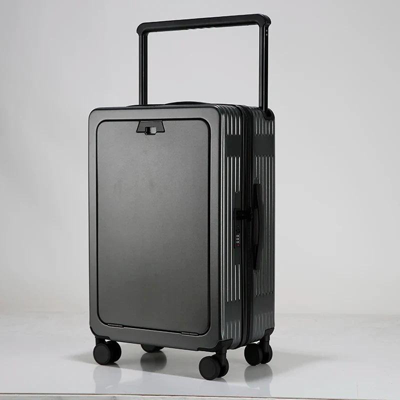 HKM-322259 Wide Handle Cabin Suitcase with Laptop Compartment for Travel and School Use