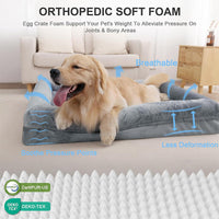 HKM-3223485 Large Dog Pet Bed with Thick Cushion - Light Gray, Dark Gray Options Available