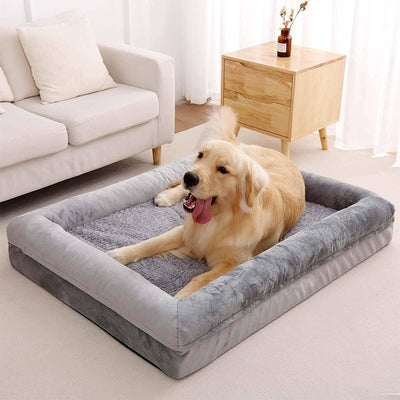 HKM-3223485 Large Dog Pet Bed with Thick Cushion - Light Gray, Dark Gray Options Available