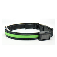 HKM-3223997 Solar and USB Rechargeable LED Dog Collar - Adjustable Nylon Pet Collar with Bright, Soft Light