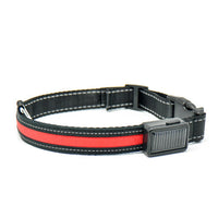 HKM-3223997 Solar and USB Rechargeable LED Dog Collar - Adjustable Nylon Pet Collar with Bright, Soft Light