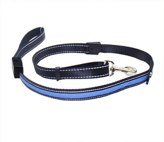 HKM-3223997 Solar and USB Rechargeable LED Dog Collar - Adjustable Nylon Pet Collar with Bright, Soft Light