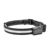 HKM-3223997 Solar and USB Rechargeable LED Dog Collar - Adjustable Nylon Pet Collar with Bright, Soft Light