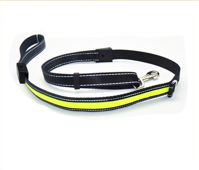 HKM-3223997 Solar and USB Rechargeable LED Dog Collar - Adjustable Nylon Pet Collar with Bright, Soft Light