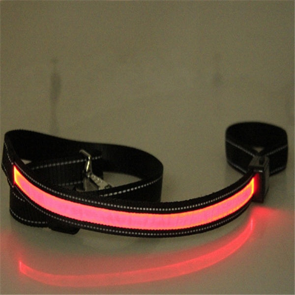 HKM-3223997 Solar and USB Rechargeable LED Dog Collar - Adjustable Nylon Pet Collar with Bright, Soft Light