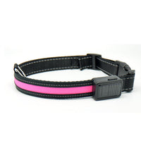 HKM-3223997 Solar and USB Rechargeable LED Dog Collar - Adjustable Nylon Pet Collar with Bright, Soft Light
