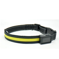 HKM-3223997 Solar and USB Rechargeable LED Dog Collar - Adjustable Nylon Pet Collar with Bright, Soft Light