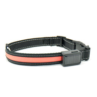 HKM-3223997 Solar and USB Rechargeable LED Dog Collar - Adjustable Nylon Pet Collar with Bright, Soft Light