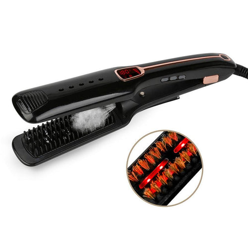 HKM-322515 Multifunctional Steam Spray Hair Straightener Comb with Infrared Technology and Moisture Control