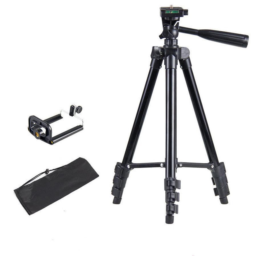 HKM-322579 Adjustable Aluminum Alloy Telescopic Tripod Stand with U-Shaped Clip - Multiple Heights Available