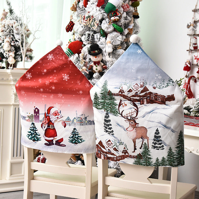 HKM-322643 Cartoon Doll Chair Cover for Christmas Decor – Ground Wool, 61CM x 47CM