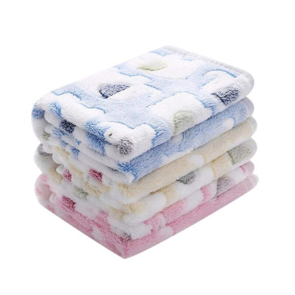 HKM-322707 Cozy Coral Fleece Padded Doghouse Blanket Set for All Seasons - Soft and Warm with Adorable Bunny and Elephant Patterns