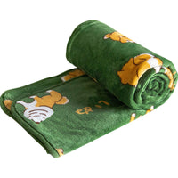 HKM-322707 Cozy Flannel Firewood Blanket with Shiba Inu Design - 160x120cm