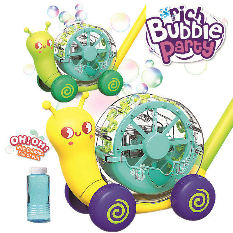 HKM-322707 Snail Trolley Electric Bubble Blower Machine for Kids Outdoor Play