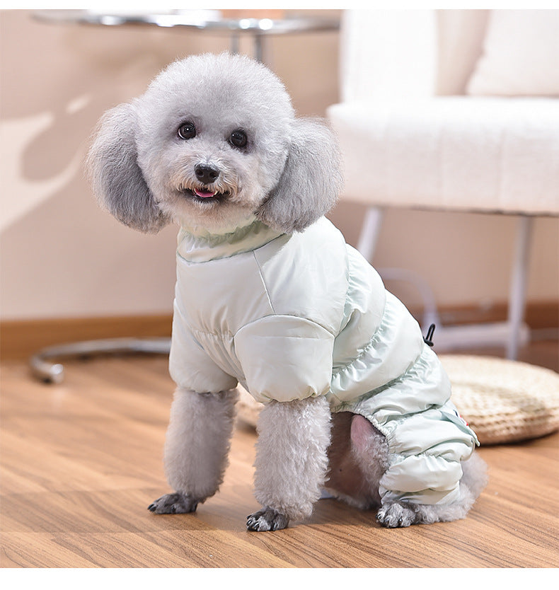 HKM-3227453 Dog Fashion Outdoor Tight Belly Wrap Jacket for Pets - Pink and Green, Sizes S to 4L