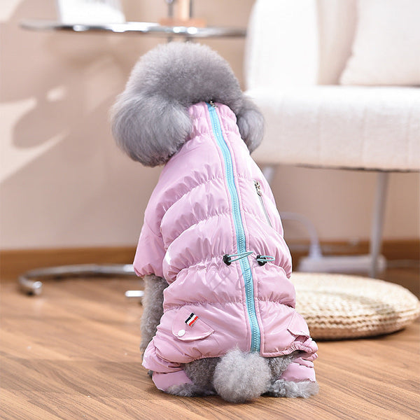 HKM-3227453 Dog Fashion Outdoor Tight Belly Wrap Jacket for Pets - Pink and Green, Sizes S to 4L