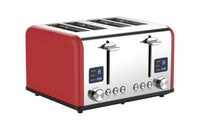 HKM-322771 Four-Slice Stainless Steel Electric Toaster with LED Display for Versatile Breakfast Preparation