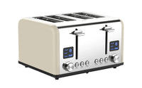 HKM-322771 Four-Slice Stainless Steel Electric Toaster with LED Display for Versatile Breakfast Preparation