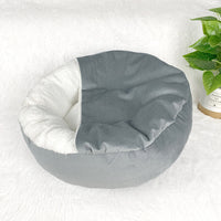 HKM-3227837 Cozy Semi-Enclosed Dog Mat with Thick Warm Cover - Grey, 48x48x20cm & 56x56x20cm