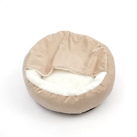 HKM-3227837 Cozy Semi-Enclosed Dog Mat with Thick Warm Cover - Grey, 48x48x20cm & 56x56x20cm
