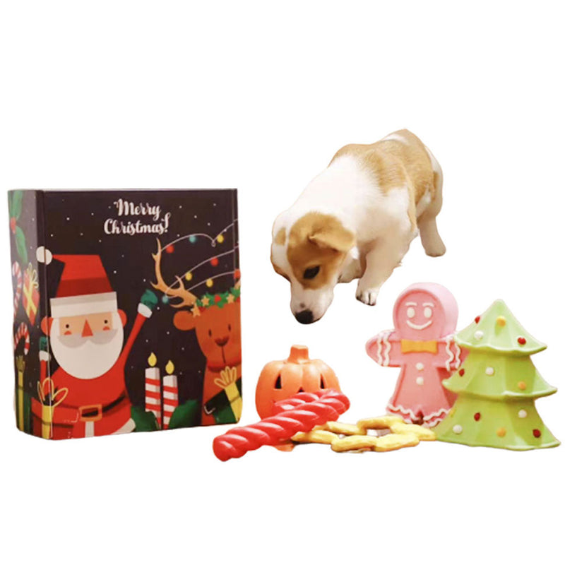 HKM-3228605 Christmas Themed Bite-Resistant Dog Rubber Chew Toy with Sound for All Breeds
