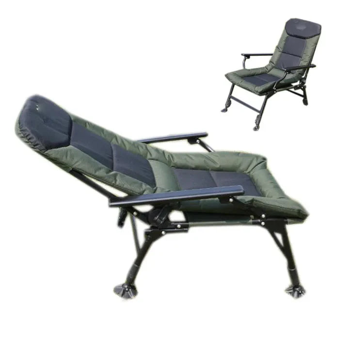 HKM-322899 Folding Fishing Chair with Metal Iron Frame and Solid Wood Seat for Outdoor Camping and Garden Use