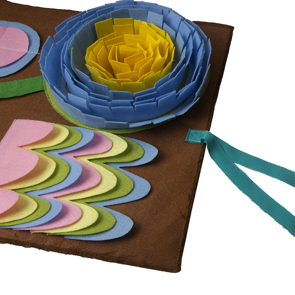 HKM-3229629 Pet Sniffing Pad for Stress Relief - Garden Flowers Design, 45x75cm