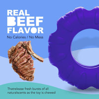 HKM-3231037 Durable Natural Rubber Tire-Shaped Dog Chew Toy with Beef Flavor and Treat Dispenser for Medium to Large Dogs