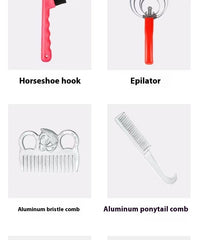 HKM-3231933 Equestrian Supplies Complete Horse Grooming Brush Set with Storage Bag
